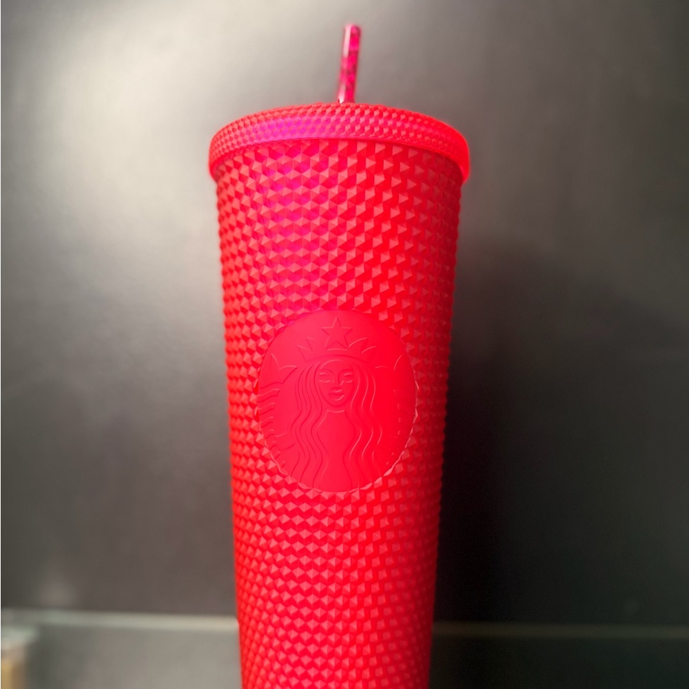 Starbucks Bright Pink Studded Tumbler with Straw